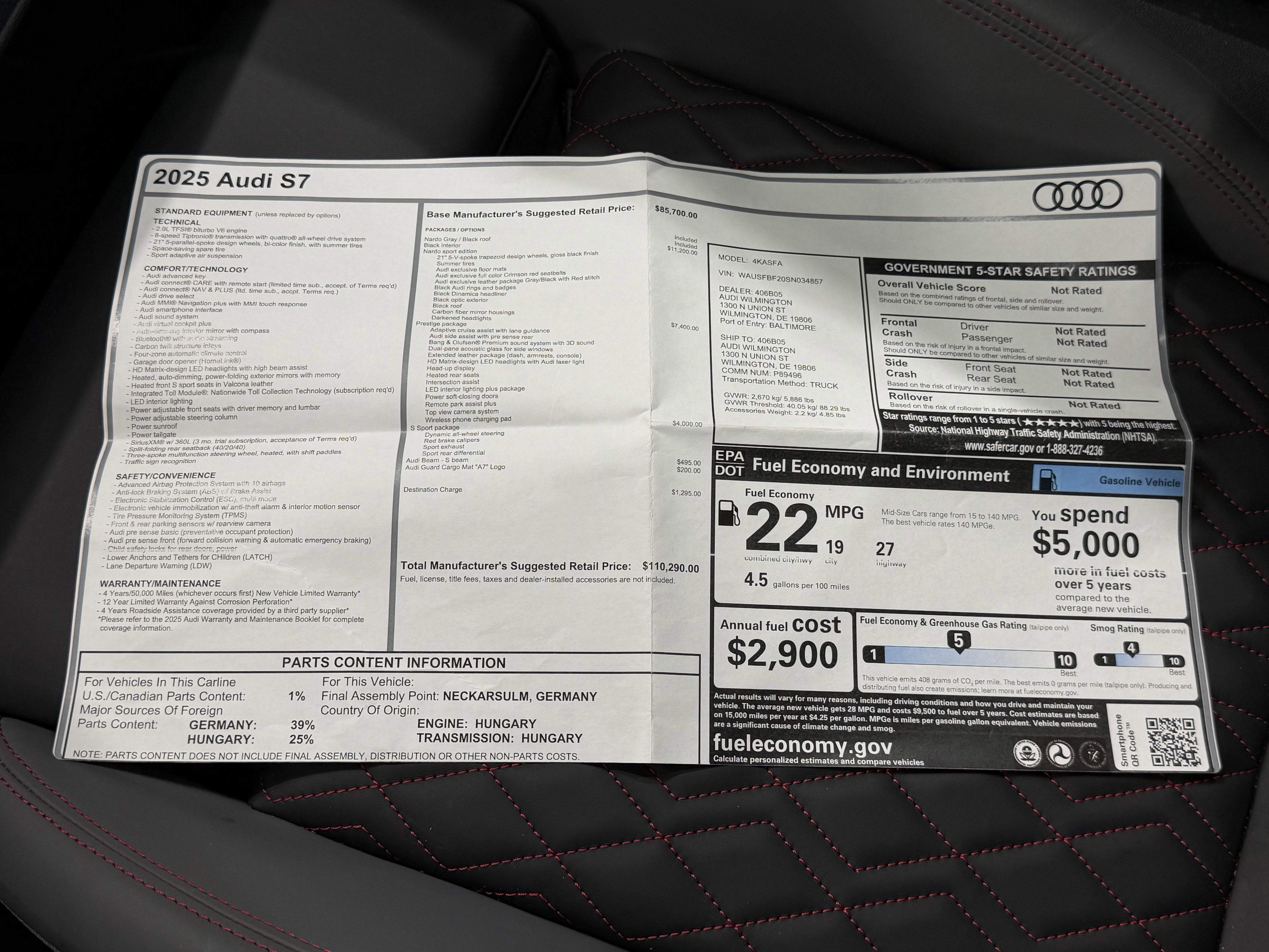 2025 Audi S7 Prestige