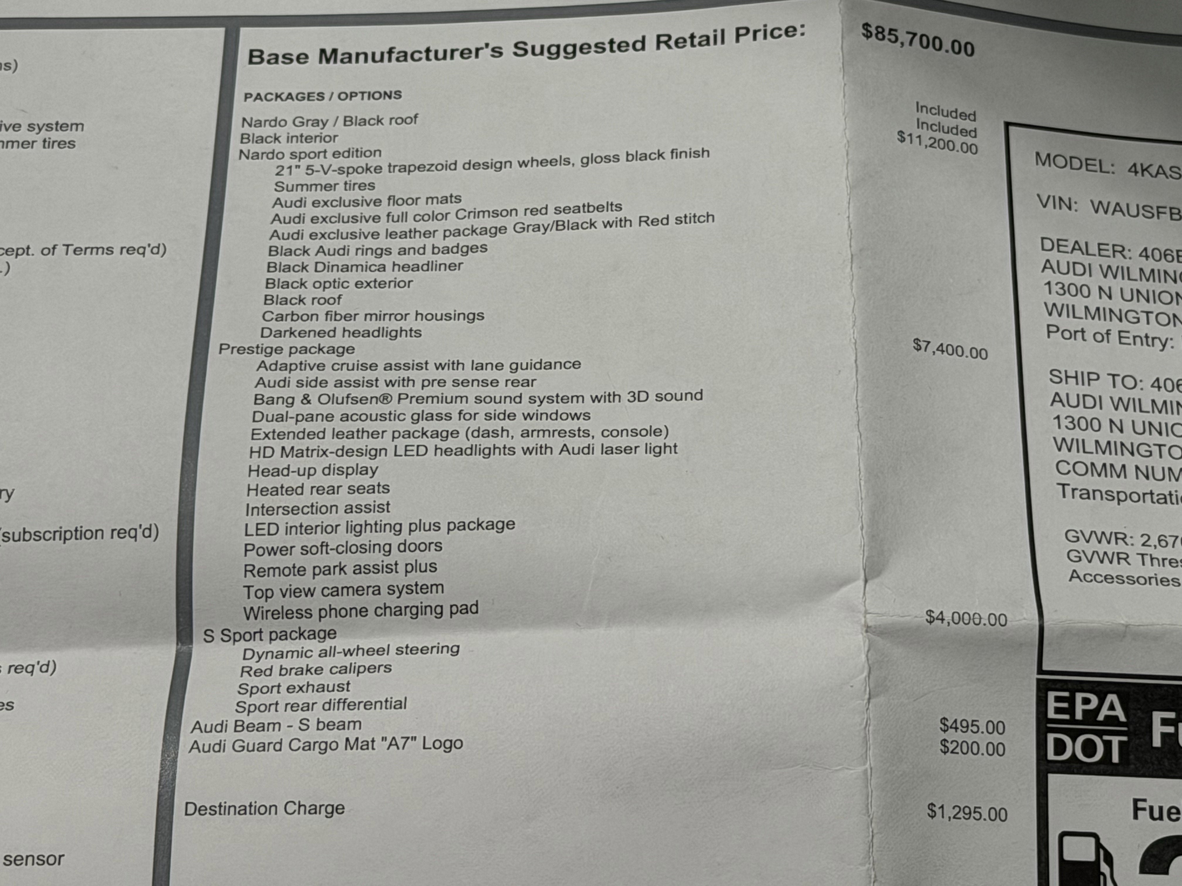 2025 Audi S7 Prestige