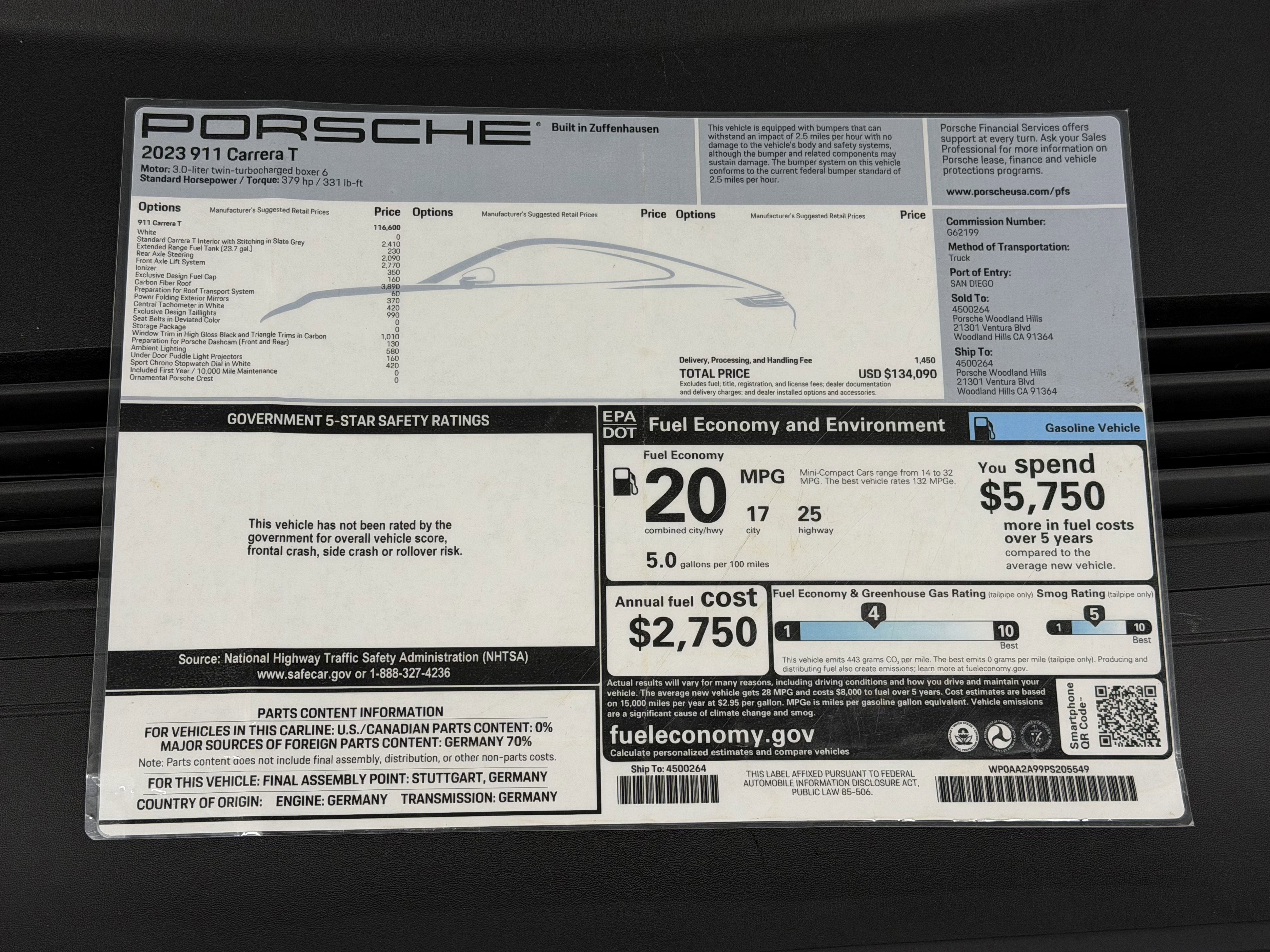 2023 Porsche 911 Carrera T