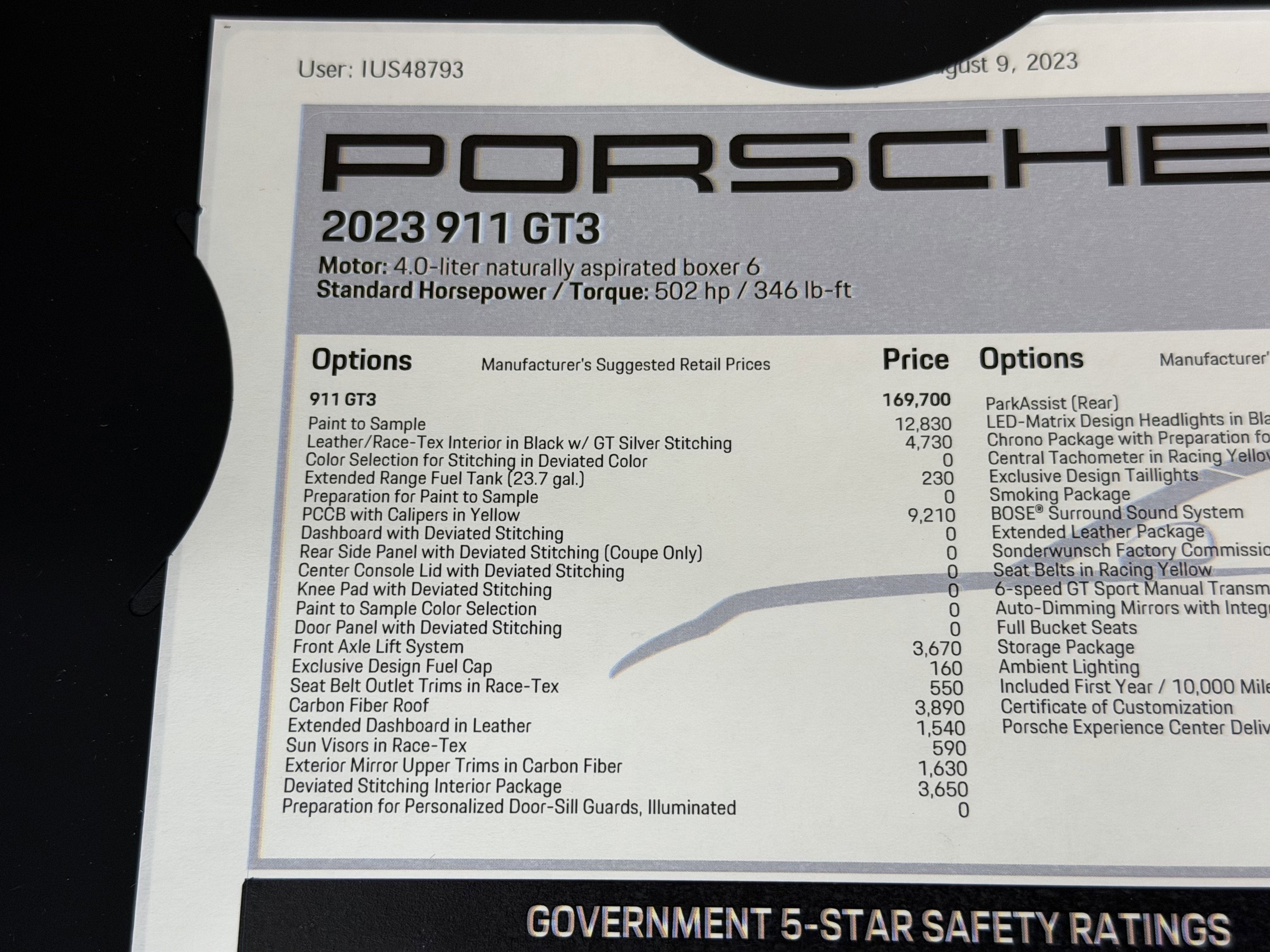 2023 Porsche 911 GT3