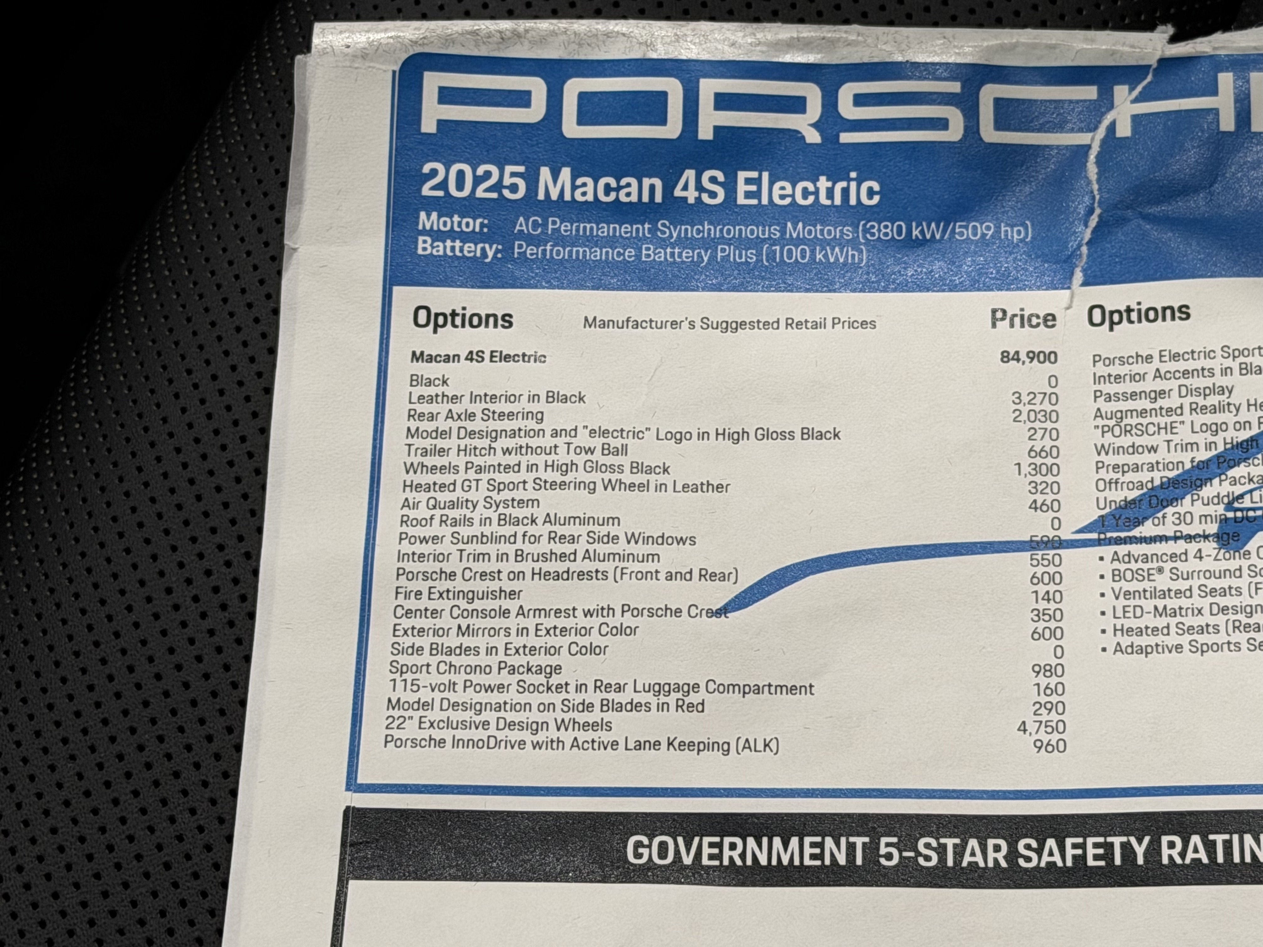 2025 Porsche Macan Electric 4S